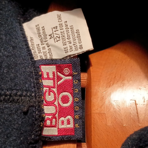 Bugle Boy Hooded Sweater Jacket Stripes Button Up Fleece Y2K Vintage Light - Picture 3 of 3